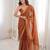 Orange color moss two tone fabric heavy designer partywear saree