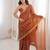 Orange color moss two tone fabric heavy designer partywear saree