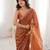 Orange color moss two tone fabric heavy designer partywear saree