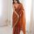 Orange color moss two tone fabric heavy designer partywear saree