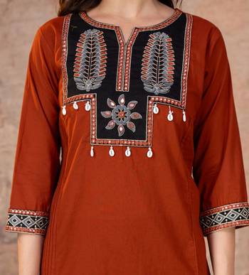 Cotton straight kurti-pant-dupatta set 3