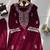 Rani-pink rayon embroidered kurta-sets