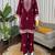 Rani-pink rayon embroidered kurta-sets