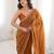 Yellow color moss two tone fabric heavy designer partywear saree