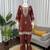 Brown rayon embroidered kurta-sets