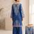 Dark-blue crepe printed kurta-sets
