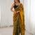 Gold color fendy satin beautiful rich feel ceremonial looks saree