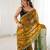 Gold color fendy satin beautiful rich feel ceremonial looks saree