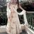 Off-white georgette embroidered kurta-sets