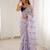 Lavender color fendy satin beautiful rich feel ceremonial looks saree
