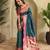 Teal color silk blend saree