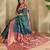 Teal color silk blend saree