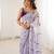 Lavender color fendy satin beautiful rich feel ceremonial looks saree