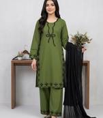 Green rayon embroidered kurta-sets