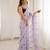 Lavender color fendy satin beautiful rich feel ceremonial looks saree