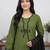 Green rayon embroidered kurta-sets