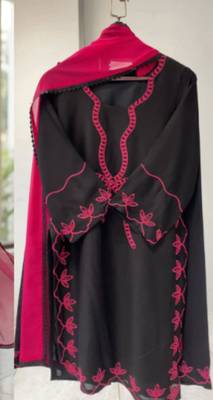 Black rayon embroidered kurta-sets 2
