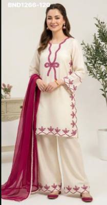 White rayon embroidered kurta-sets 1