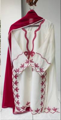 White rayon embroidered kurta-sets 2