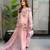 Baby-pink silk blend embroidered kurta-sets