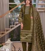 Cotton printed straight kurti-pant-dupatta set