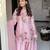 Baby-pink silk blend embroidered kurta-sets