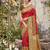 Red color soft silk fabric woven designer ethnic partywear saree