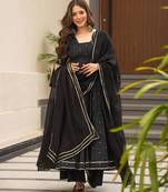 Black georgette printed kurta-sets