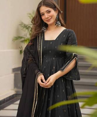 Black georgette printed kurta-sets 2