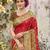 Red color soft silk fabric woven designer ethnic partywear saree