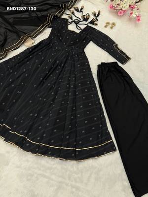 Black georgette printed kurta-sets 4