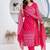 Cotton angrakha pattern kurti-pant-dupatta set