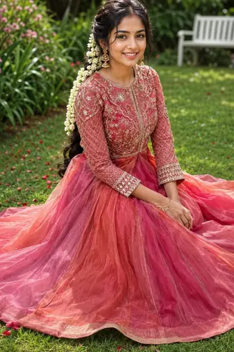 Pink silk blend embroidered kurta-sets