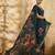 Dark green color georgette fabric floral printed trendy girlie looks saree