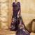 Purple color georgette fabric floral printed trendy girlie looks saree