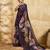 Purple color georgette fabric floral printed trendy girlie looks saree