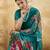 Sea green color georgette fabric floral printed trendy girlie looks saree