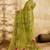 Parrot green color georgette fabric floral printed trendy girlie looks saree