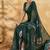 Bottle green color georgette fabric floral printed trendy girlie looks saree