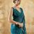 Rama color georgette fabric floral printed trendy girlie looks saree