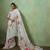 White color beautiful printed georgette fabric saree with sparkle work