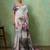 Grey color beautiful printed georgette fabric saree with sparkle work