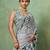 Grey color beautiful printed georgette fabric saree with sparkle work