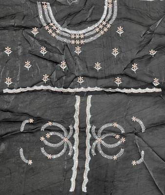 Chiku color fendy satin beautiful rich feel ceremonial looks saree 5