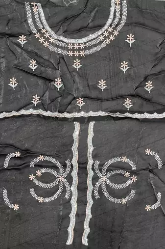 Chiku color fendy satin beautiful rich feel ceremonial looks saree