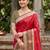 Red color soft silk fabric woven designer partywear saree