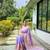 Lavender silk blend saree with meenakari motifs
