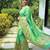 Lemon silk blend saree with meenakari motifs