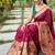 Maroon silk blend saree with meenakari motifs