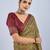 Mustard color stylish ajrak printed traditional chiffon fabric saree